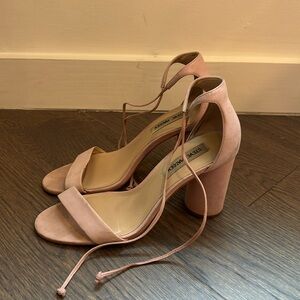 Pink Suede Steve Madden Block Heels